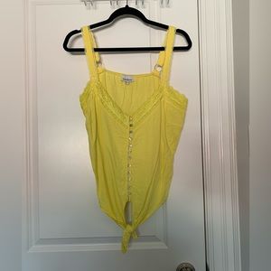Heartloom - Lace Tank w/ Tie Front - Yellow sz. L